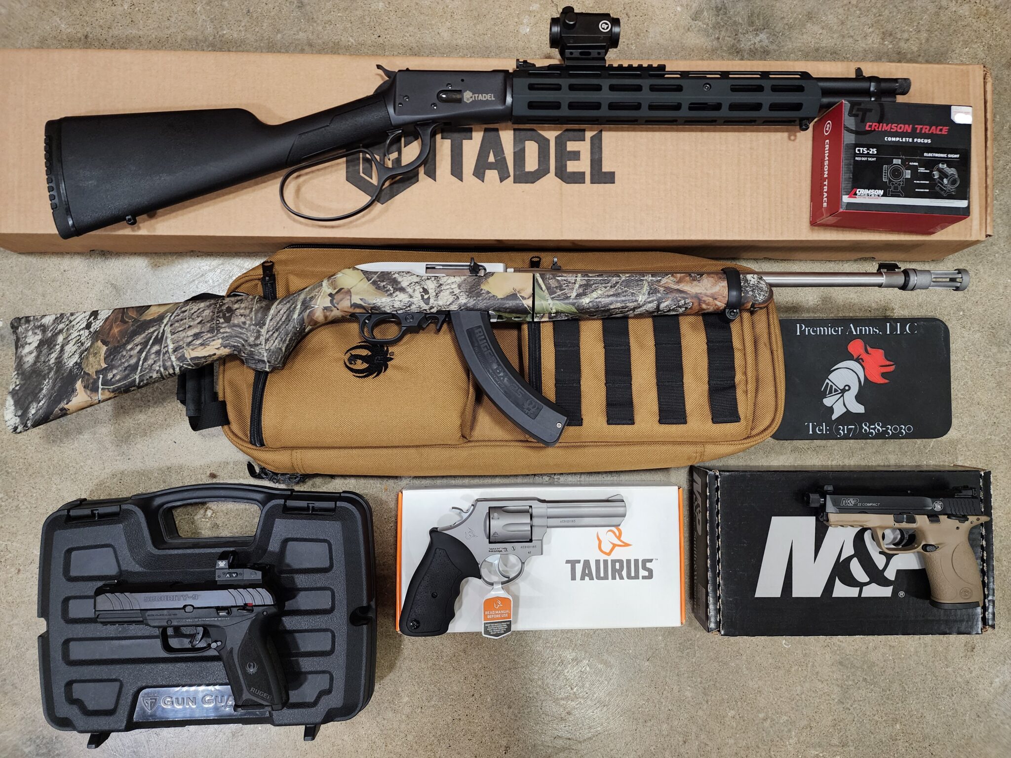 Citadel Levtac 92, Ruger 10/22TD, Smith & Wesson M&P22c, Taurus 65
